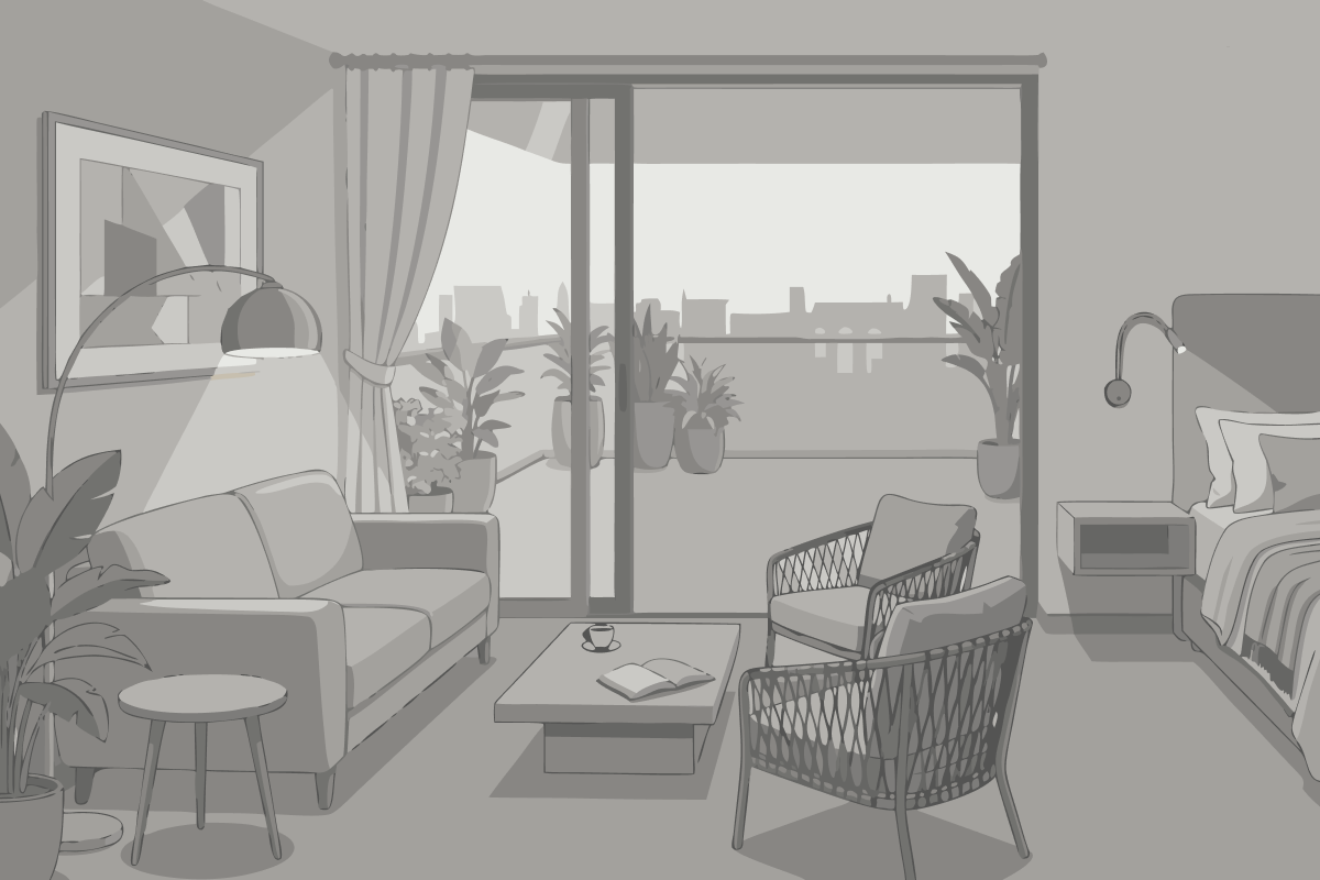 Suite mit 2 Einzelbetten, Balkon und Flussblick